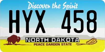 ND license plate HYX458