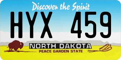 ND license plate HYX459