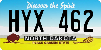 ND license plate HYX462