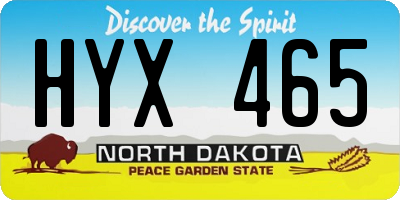 ND license plate HYX465
