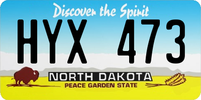 ND license plate HYX473