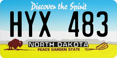 ND license plate HYX483