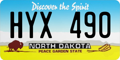ND license plate HYX490
