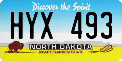 ND license plate HYX493