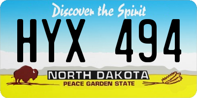 ND license plate HYX494