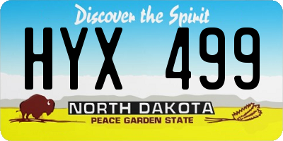 ND license plate HYX499