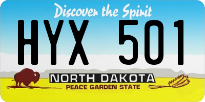 ND license plate HYX501