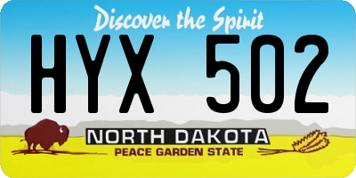 ND license plate HYX502