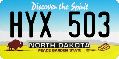 ND license plate HYX503