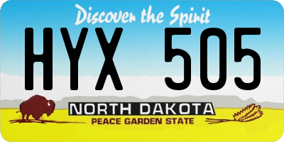 ND license plate HYX505