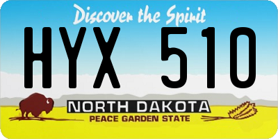 ND license plate HYX510