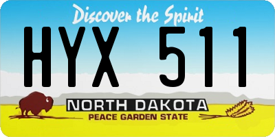 ND license plate HYX511