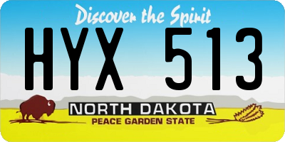 ND license plate HYX513