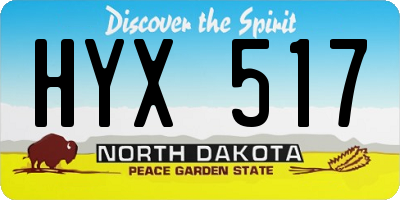 ND license plate HYX517