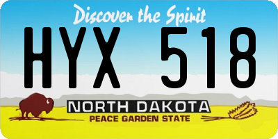 ND license plate HYX518