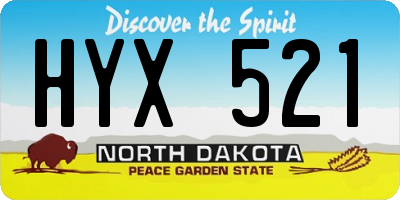 ND license plate HYX521
