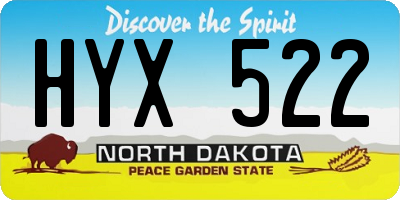 ND license plate HYX522