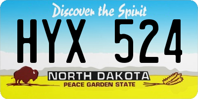 ND license plate HYX524