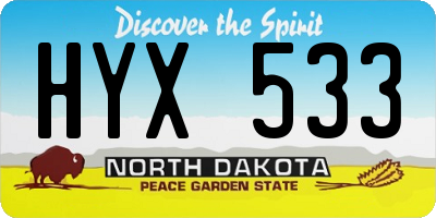 ND license plate HYX533