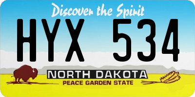 ND license plate HYX534