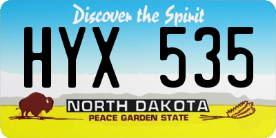 ND license plate HYX535