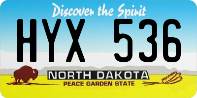 ND license plate HYX536