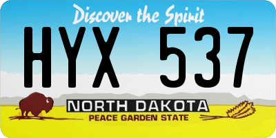 ND license plate HYX537
