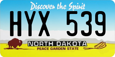 ND license plate HYX539