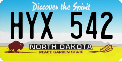 ND license plate HYX542