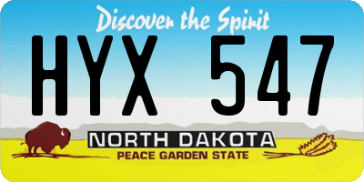 ND license plate HYX547