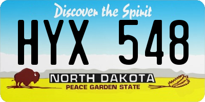 ND license plate HYX548