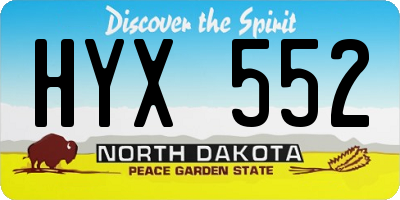 ND license plate HYX552