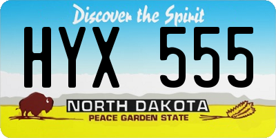 ND license plate HYX555