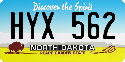 ND license plate HYX562