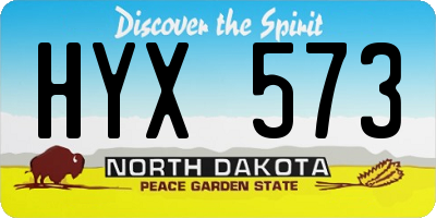ND license plate HYX573