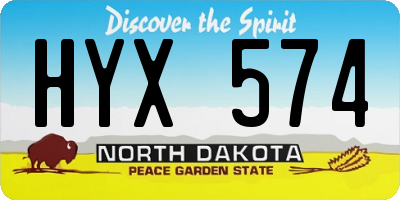 ND license plate HYX574