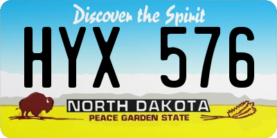 ND license plate HYX576