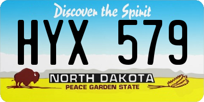 ND license plate HYX579
