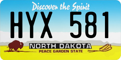 ND license plate HYX581