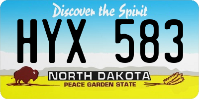 ND license plate HYX583