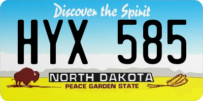 ND license plate HYX585