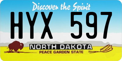 ND license plate HYX597