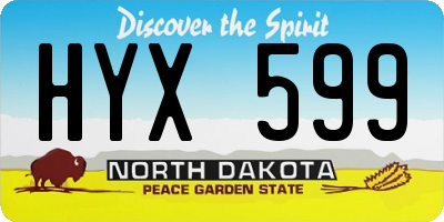 ND license plate HYX599