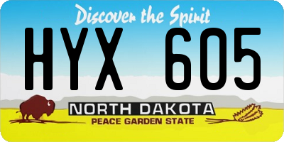 ND license plate HYX605