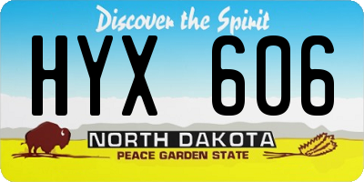 ND license plate HYX606
