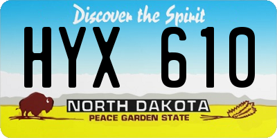 ND license plate HYX610