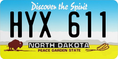 ND license plate HYX611