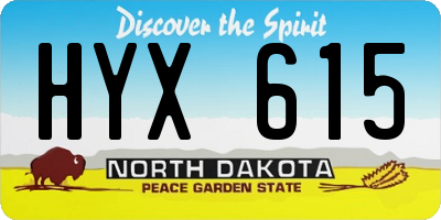 ND license plate HYX615