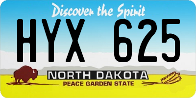 ND license plate HYX625