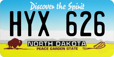 ND license plate HYX626